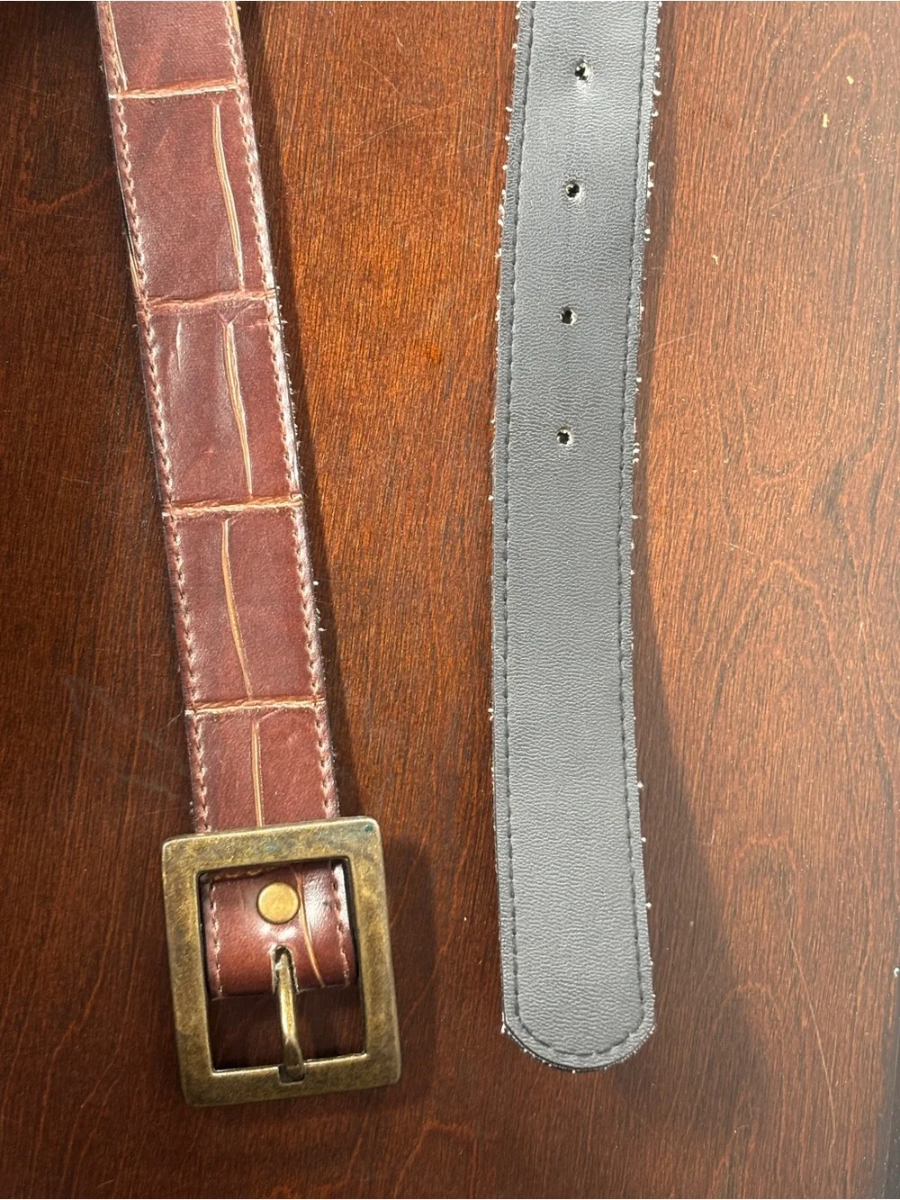 Croc Embossed Brown Men’s Belt